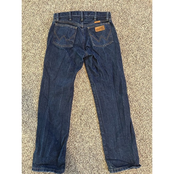 Wrangler Mens Jeans 13 Original FR Flame Resistant Straight Leg Dark Wash 30x30 - Picture 3 of 11